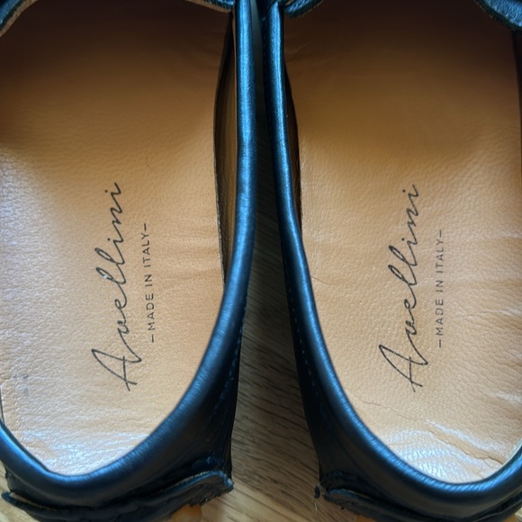 Avellini Loafer Driver Slip On Black Leather Size 6.5 - Picture 6 of 8